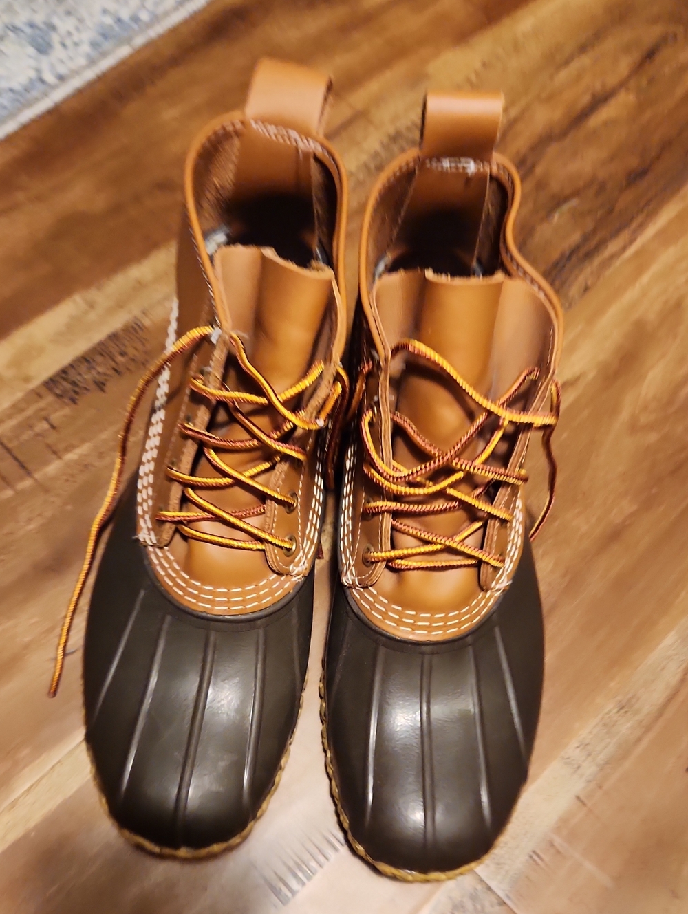 L.L. Bean Two-Tone Waterproof Duck Boots in Brown and Black